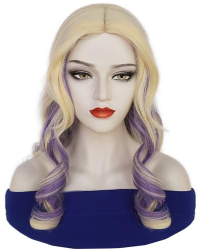 Hallojojo Addison Cosplay Perücken Damen 44CM Gold und Violett Lang Wellenlocken Kostümperücke Verkleidung Zombie High School 4 Addison Halloween Karneval Party Maskenball Zubehör Wig Hallojojo Addison Cosplay Perücken Damen 44CM Gold und Violett Lang Wellenlocken Kostümperücke Verkleidung Zombie High School 4 Addison Halloween Karneval Party Maskenball Zubehör Wig von Hallojojo