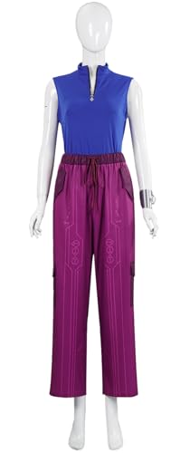 Hallojojo Addison Kostüm Damen Cosplay Zombie High School 4 Addison Blau Top Hose und Armbänder Set für Fancy Dress Up Halloween Karneval Party Geburtstag Maskenball Verkleidung von Hallojojo