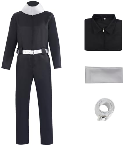 Hallojojo Aizawa Shouta Kostüm Herren Cosplay Anime My Hero Academy Eraser Head Aizawa Shouta Uniform Set Overall und Schal Gürtel für Fancy Dress Up Halloween Karneval Party Maskenball Verkleidung von Hallojojo