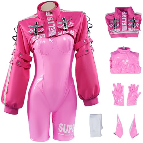 Hallojojo Alice Kostüm Damen Cosplay Spielfiguren Alice Komplett Uniform Anzug Jacke Jumpsuit Ohren Handschuhe Socken für Halloween Karneval Party Geburtstag Maskenball Anime Show Verkleidung, Rosa Hallojojo Alice Kostüm Damen Cosplay Spielfiguren Alice Komplett Uniform Anzug Jacke Jumpsuit Ohren Handschuhe Socken für Halloween Karneval Party Geburtstag Maskenball Anime Show Verkleidung, Rosa von Hallojojo