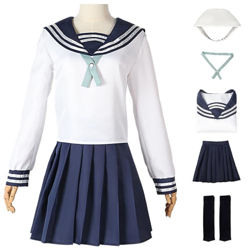 Hallojojo Amanai Riko Cosplay Kostüm Komplettes Set mit Perücke Anime Jujutsu Kaisen Verkleidung Riko Amanai Schuluniform JK Weihnachten Halloween Karneval Party Fancy Kostüm für Erwachsene von Hallojojo