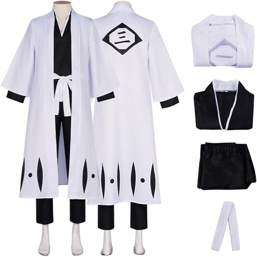 Hallojojo Anime Reaper Shinigami Corps Kostüm Herren Cosplay 1 2 3 4 5 6 st Division Uniform Set Jacke Top Hose Gürtel für Fancy Dress Up Halloween Karneval Party Geburtstag Maskerade Verkleidung von Hallojojo