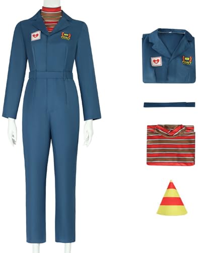 Hallojojo Anya Kostüm Damen Cosplay Freight Game Arzt Anya Arbeitskleidung Set Overall und Top Gürtel Mütze für Fancy Dress Up Halloween Karneval Party Maskenball Verkleidung von Hallojojo