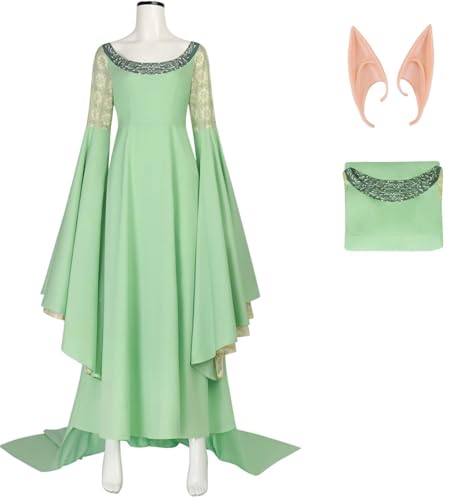 Hallojojo Arwen Kostüm Damen Fasching Cosplay Elf Prinzessin Arwen Grün Vintage Ballkleid mit Krone Elfenohren für Fancy Dress Up Halloween Karneval Party Geburtstag Maskerade Abendkleid Verkleidung Hallojojo Arwen Kostüm Damen Fasching Cosplay Elf Prinzessin Arwen Grün Vintage Ballkleid mit Krone Elfenohren für Fancy Dress Up Halloween Karneval Party Geburtstag Maskerade Abendkleid Verkleidung von Hallojojo