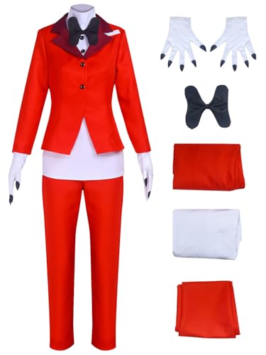 Hallojojo Charlie Cosplay Kostüm Set Anime Hazbin Hotel Verkleidung Charlie Morningstar Uniform Weihnachten Halloween Karneval Party Bühnenauftritt Fancy Kostüm für Erwachsene Hallojojo Charlie Cosplay Kostüm Set Anime Hazbin Hotel Verkleidung Charlie Morningstar Uniform Weihnachten Halloween Karneval Party Bühnenauftritt Fancy Kostüm für Erwachsene von Hallojojo