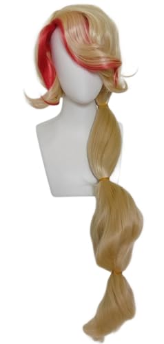 Hallojojo Charlie Cosplay Perücken Damen Gold Lang Glattes Haar Perücke Verkleidung Hölle Hotel Dämon Prinzessin Charlie Morningstar Kostümperücke Halloween Karneval Party Maskenball Zubehör Wig von Hallojojo