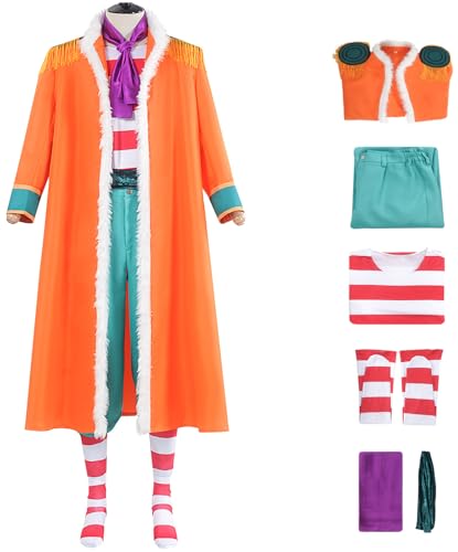 Hallojojo Clown Buggy Kostüm Herren Cosplay Anime Four Emperors Buggy Uniform Jacke Top Hose Halstuch Handschuhe Gürtel Socken Set für Fancy Dress Up Halloween Karneval Party Maskenball Verkleidung Hallojojo Clown Buggy Kostüm Herren Cosplay Anime Four Emperors Buggy Uniform Jacke Top Hose Halstuch Handschuhe Gürtel Socken Set für Fancy Dress Up Halloween Karneval Party Maskenball Verkleidung von Hallojojo