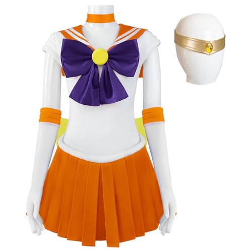 Hallojojo Damen Anime Sailor Moon Kostüm Set Aino Minako Cosplay Outfit Sailor Venus Verkleidung Japanisch Matrosen Uniform Weihnachten Halloween Karneval Party Bühnenauftritt Kostüm Orange Hallojojo Damen Anime Sailor Moon Kostüm Set Aino Minako Cosplay Outfit Sailor Venus Verkleidung Japanisch Matrosen Uniform Weihnachten Halloween Karneval Party Bühnenauftritt Kostüm Orange von Hallojojo