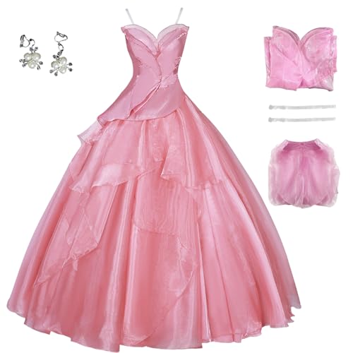 Hallojojo Damen Glinda Cosplay Kostüm Set Wicked Hexe Verkleidung Hexen Kostüm Glinda Kleid Rosa Abendkleider Weihnachten Halloween Karneval Party Bühnenauftritt Fancy Dress für Erwachsene Hallojojo Damen Glinda Cosplay Kostüm Set Wicked Hexe Verkleidung Hexen Kostüm Glinda Kleid Rosa Abendkleider Weihnachten Halloween Karneval Party Bühnenauftritt Fancy Dress für Erwachsene von Hallojojo