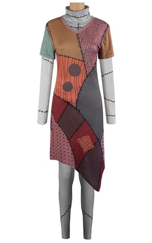 Hallojojo Damen Sally Kleid Halloween Cosplay Outfit Film Jack Skellington Verkleidung Sally Kostüm Skelett Braut Kostüm Gothic Weihnachten Halloween Karneval Party Bühnenauftritt Kostüm Hallojojo Damen Sally Kleid Halloween Cosplay Outfit Film Jack Skellington Verkleidung Sally Kostüm Skelett Braut Kostüm Gothic Weihnachten Halloween Karneval Party Bühnenauftritt Kostüm von Hallojojo