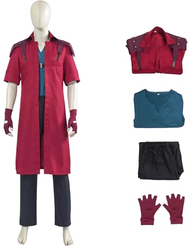 Hallojojo Dante Kostüm Herren Fasching Cosplay Game Dämon Jäger Dante Outfit Jacke Top Hose Handschuhe Set für Fancy Dress Up Halloween Karneval Party Geburtstag Maskerade Anime Verkleidung Hallojojo Dante Kostüm Herren Fasching Cosplay Game Dämon Jäger Dante Outfit Jacke Top Hose Handschuhe Set für Fancy Dress Up Halloween Karneval Party Geburtstag Maskerade Anime Verkleidung von Hallojojo