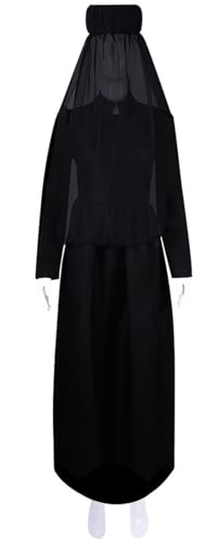 Hallojojo Donna Beneviento Kostüm Damen Cosplay Spiel 8 Puppenmacher Donna Beneviento Uniform Gothic Vintage Kleid und Schleier für Fancy Dress Up Halloween Karneval Party Maskerade Verkleidung von Hallojojo