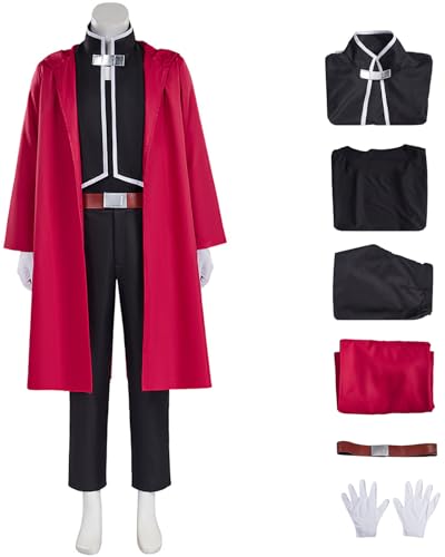 Hallojojo Edward Elric Kostüm Herren Fasching Cosplay Alchemist Edward Elric Komplett Uniform Set mit Handschuhe für Fancy Dress Up Halloween Karneval Party Geburtstag Maskerade Anime Verkleidung, Rot Hallojojo Edward Elric Kostüm Herren Fasching Cosplay Alchemist Edward Elric Komplett Uniform Set mit Handschuhe für Fancy Dress Up Halloween Karneval Party Geburtstag Maskerade Anime Verkleidung, Rot von Hallojojo