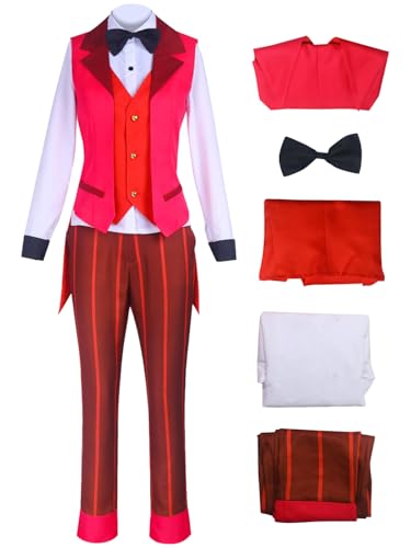 Hallojojo Elizabeth Cosplay Kostüm Set Anime Hazbin Hotel Verkleidung Elizabeth Uniform Weihnachten Halloween Karneval Party Bühnenauftritt Fancy Kostüm für Erwachsene von Hallojojo