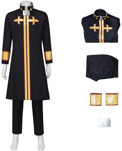 Hallojojo Enrico Pucci Kostüm Herren Fasching Cosplay Anime Pucci Priester Uniform Jacke Hose Armband Set für Fancy Dress Up Halloween Karneval Party Geburtstag Maskerade Verkleidung, Schwarz Hallojojo Enrico Pucci Kostüm Herren Fasching Cosplay Anime Pucci Priester Uniform Jacke Hose Armband Set für Fancy Dress Up Halloween Karneval Party Geburtstag Maskerade Verkleidung, Schwarz von Hallojojo