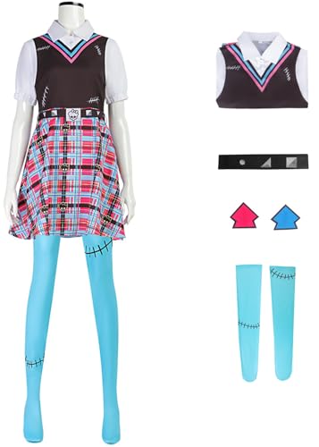 Hallojojo Frankie Kostüm Damen Fasching Cosplay Elf High Frankie Stein Schuluniform Kleid Kopfteil Gürtel Socken Set für Fancy Dress Up Halloween Karneval Geburtstag Party Maskerade Anime Verkleidung Hallojojo Frankie Kostüm Damen Fasching Cosplay Elf High Frankie Stein Schuluniform Kleid Kopfteil Gürtel Socken Set für Fancy Dress Up Halloween Karneval Geburtstag Party Maskerade Anime Verkleidung von Hallojojo