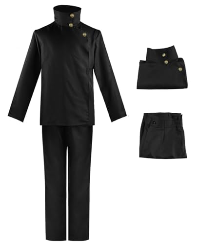 Hallojojo Fushiguro Megumi Cosplay Kostüm Set mit Perücke Anime Jujutsu Kaisen Verkleidung Megumi Fushiguro Schuluniform Weihnachten Halloween Karneval Party Fancy Kostüm für Erwachsene von Hallojojo