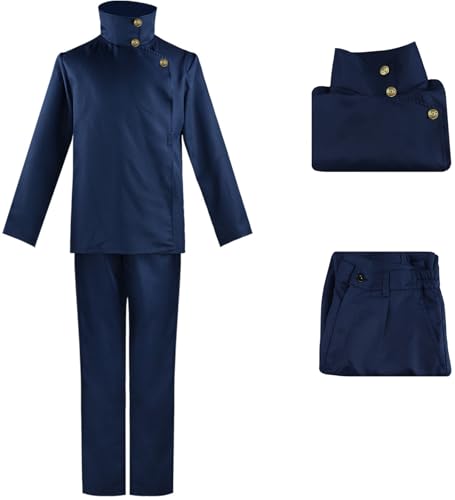 Hallojojo Fushiguro Megumi Kostüm Herren Cosplay Anime Beschwörer Fushiguro Megumi Schuluniform Set Top und Hose für Fancy Dress Up Halloween Karneval Party Maskenball Verkleidung, Schwarz, Blau Hallojojo Fushiguro Megumi Kostüm Herren Cosplay Anime Beschwörer Fushiguro Megumi Schuluniform Set Top und Hose für Fancy Dress Up Halloween Karneval Party Maskenball Verkleidung, Schwarz, Blau von Hallojojo