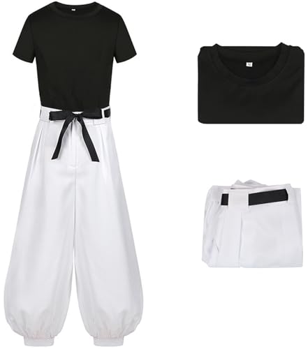 Hallojojo Fushiguro Toji Kostüm Herren Cosplay Anime Beschwörer Fushiguro Toji Uniform Set Top und Hose für Fancy Dress Up Halloween Karneval Party Maskenball Verkleidung von Hallojojo