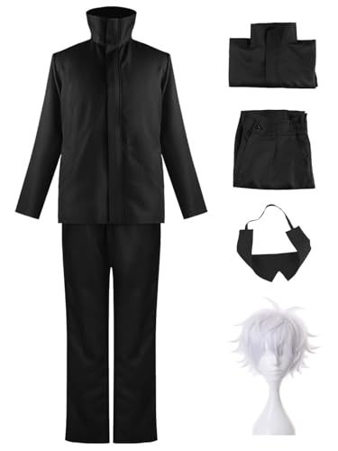 Hallojojo Gojo Satoru Cosplay Kostüm Komplettes Set mit Perücke Anime Jujutsu Kaisen Verkleidung Satoru Gojo Cosplay Uniform Weihnachten Halloween Karneval Party Fancy Kostüm für Erwachsene Hallojojo Gojo Satoru Cosplay Kostüm Komplettes Set mit Perücke Anime Jujutsu Kaisen Verkleidung Satoru Gojo Cosplay Uniform Weihnachten Halloween Karneval Party Fancy Kostüm für Erwachsene von Hallojojo