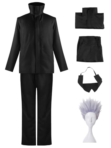 Hallojojo Gojo Satoru Cosplay Kostüm Komplettes Set mit Perücke Anime Jujutsu Kaisen Verkleidung Satoru Gojo Cosplay Uniform Weihnachten Halloween Karneval Party Fancy Kostüm für Erwachsene Hallojojo Gojo Satoru Cosplay Kostüm Komplettes Set mit Perücke Anime Jujutsu Kaisen Verkleidung Satoru Gojo Cosplay Uniform Weihnachten Halloween Karneval Party Fancy Kostüm für Erwachsene von Hallojojo