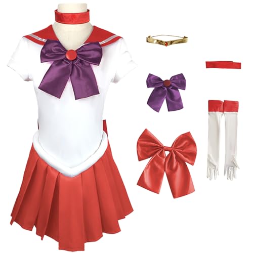 Hallojojo Herren Anime Sailor Moon Kostüm Set Hino Rei Cosplay Outfit Sailor Mars Verkleidung Japanisch Matrosen Uniform Weihnachten Halloween Karneval Party Bühnenauftritt Kostüm Rot Hallojojo Herren Anime Sailor Moon Kostüm Set Hino Rei Cosplay Outfit Sailor Mars Verkleidung Japanisch Matrosen Uniform Weihnachten Halloween Karneval Party Bühnenauftritt Kostüm Rot von Hallojojo