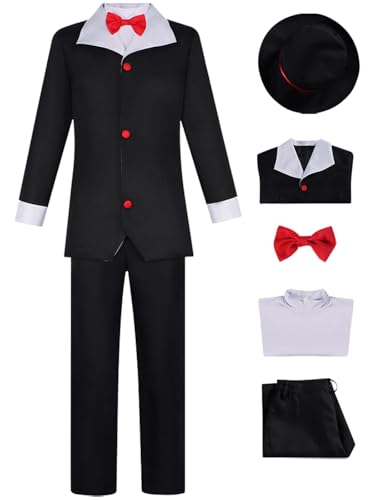 Hallojojo Husk Cosplay Kostüm Set mit Hut Anime Hazbin Hotel Verkleidung Husk Uniform Schwarz Blazer Weihnachten Halloween Karneval Party Bühnenauftritt Fancy Kostüm für Erwachsene Hallojojo Husk Cosplay Kostüm Set mit Hut Anime Hazbin Hotel Verkleidung Husk Uniform Schwarz Blazer Weihnachten Halloween Karneval Party Bühnenauftritt Fancy Kostüm für Erwachsene von Hallojojo
