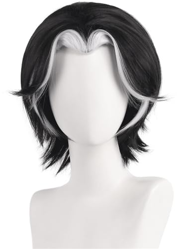Hallojojo Husk Cosplay Perücken Herren 35CM Schwarz Mischung Kurz Perücke Verkleidung Hölle Hotel Dämon Husk Kostümperücke Halloween Karneval Party Maskenball Zubehör Wig Hallojojo Husk Cosplay Perücken Herren 35CM Schwarz Mischung Kurz Perücke Verkleidung Hölle Hotel Dämon Husk Kostümperücke Halloween Karneval Party Maskenball Zubehör Wig von Hallojojo