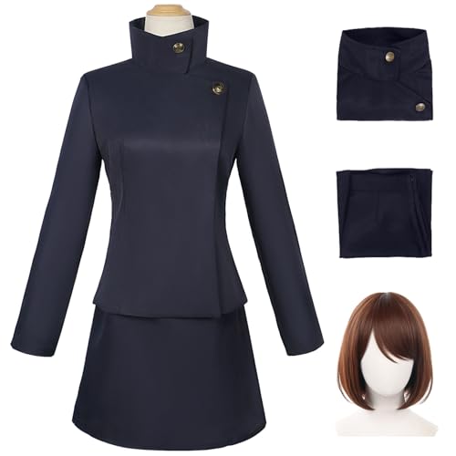Hallojojo Ieiri Shoko Cosplay Kostüm Komplettes Set mit Perücke Anime Jujutsu Kaisen Verkleidung Shoko Ieiri Schuluniform Weihnachten Halloween Karneval Party Fancy Kostüm für Erwachsene von Hallojojo