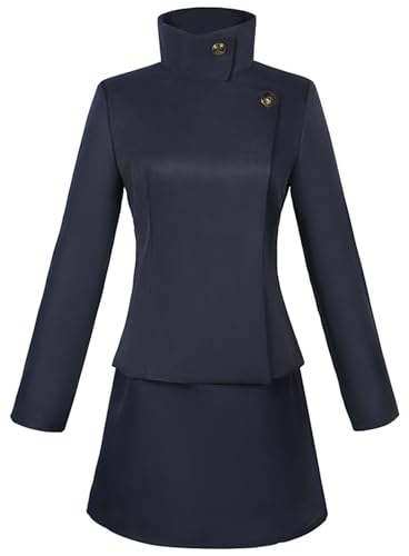 Hallojojo Ieiri Shoko Kostüm Damen Cosplay Anime Beschwörer Ieiri Shoko Schuluniform Anzug Top und Rock für Fancy Dress Up Halloween Karneval Party Maskenball Verkleidung von Hallojojo
