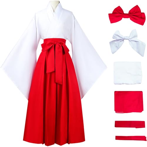 Hallojojo Iori Utahime Kostüm Damen Cosplay Anime Beschwörer Iori Utahime Kimono Set Top Rock mit Gürtel Kopfschmuck für Fancy Dress Up Halloween Karneval Party Maskenball Verkleidung Hallojojo Iori Utahime Kostüm Damen Cosplay Anime Beschwörer Iori Utahime Kimono Set Top Rock mit Gürtel Kopfschmuck für Fancy Dress Up Halloween Karneval Party Maskenball Verkleidung von Hallojojo