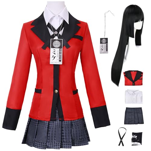 Hallojojo Jabami Yumeko Cosplay Kostüm mit Perücke Anime Kakegurui Verkleidung Yumeko Jabami JK Schuluniform Weihnachten Halloween Karneval Party Fancy Kostüm für Erwachsene Hallojojo Jabami Yumeko Cosplay Kostüm mit Perücke Anime Kakegurui Verkleidung Yumeko Jabami JK Schuluniform Weihnachten Halloween Karneval Party Fancy Kostüm für Erwachsene von Hallojojo