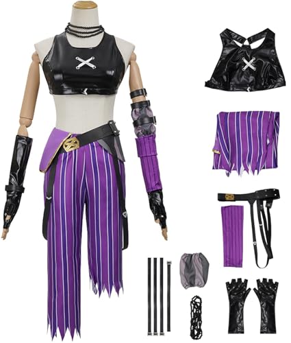 Hallojojo Jinx Kostüm Damen Cosplay Game Schütze Jinx Komplett Kampf Uniform Set Top Hose mit Zubehör für Fancy Dress Up Halloween Karneval Party Geburtstag Maskerade Anime Performance Verkleidung Hallojojo Jinx Kostüm Damen Cosplay Game Schütze Jinx Komplett Kampf Uniform Set Top Hose mit Zubehör für Fancy Dress Up Halloween Karneval Party Geburtstag Maskerade Anime Performance Verkleidung von Hallojojo