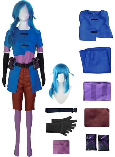 Hallojojo Jinx Kostüm Damen Fasching Cosplay Spiel Arcane 1 Jin-x Komplett Anime Uniform Set und Perücke für Dress Up Halloween Weihnachten Karneval Party Geburtstag Maskerade Verkleidung Hallojojo Jinx Kostüm Damen Fasching Cosplay Spiel Arcane 1 Jin-x Komplett Anime Uniform Set und Perücke für Dress Up Halloween Weihnachten Karneval Party Geburtstag Maskerade Verkleidung von Hallojojo