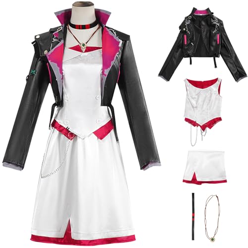 Hallojojo Jinx Kostüm Damen Fasching Cosplay Spiel Arcane 2 Jin-x Powder Anime Uniform Jacke ToP Rock Halskette Ohrringe Set für Dress Up Halloween Karneval Party Geburtstag Maskerade Verkleidung Hallojojo Jinx Kostüm Damen Fasching Cosplay Spiel Arcane 2 Jin-x Powder Anime Uniform Jacke ToP Rock Halskette Ohrringe Set für Dress Up Halloween Karneval Party Geburtstag Maskerade Verkleidung von Hallojojo