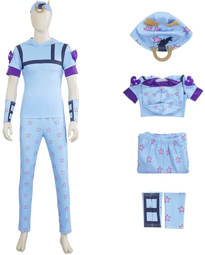 Hallojojo Jonathan Kostüm Herren Fasching Cosplay Anime Jonathan Joestar Uniform Kapuzenoberteil Hose Hut Armband Set für Fancy Dress Up Halloween Karneval Party Geburtstag Maskerade Verkleidung von Hallojojo