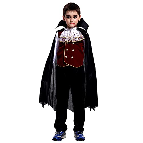 Hallojojo Jungen Vampir Kostüme mit Cape Kinder Vampir Earl Kostüm Halloween Karneval Fasching Kostüme Dracula Cosplay Verkleidung Hallojojo Jungen Vampir Kostüme mit Cape Kinder Vampir Earl Kostüm Halloween Karneval Fasching Kostüme Dracula Cosplay Verkleidung von Hallojojo