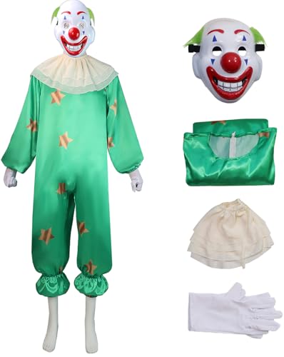 Hallojojo Killer Klowns Kostüm mit Maske Erwachsene Cosplay Horrorfilm Alien Killer Clown Kostüme Overall Schal Handschuhe Set für Dress Up Halloween Karneval Party Maskerade Verkleidung, Grün Hallojojo Killer Klowns Kostüm mit Maske Erwachsene Cosplay Horrorfilm Alien Killer Clown Kostüme Overall Schal Handschuhe Set für Dress Up Halloween Karneval Party Maskerade Verkleidung, Grün von Hallojojo