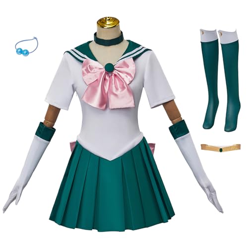 Hallojojo Kino Makoto Cosplay Outfit Damen Anime Sailor Moon Kostüm Set Sailor Jupiter Verkleidung Japanisch Matrosen Uniform Weihnachten Halloween Karneval Party Bühnenauftritt Kostüm Grün Hallojojo Kino Makoto Cosplay Outfit Damen Anime Sailor Moon Kostüm Set Sailor Jupiter Verkleidung Japanisch Matrosen Uniform Weihnachten Halloween Karneval Party Bühnenauftritt Kostüm Grün von Hallojojo