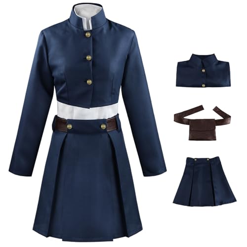 Hallojojo Kugisaki Nobara Cosplay Kostüm mit Perücke Anime Jujutsu Kaisen Verkleidung Nobara Kugisaki Cosplay Schuluniform Weihnachten Halloween Karneval Party Fancy Kostüm für Erwachsene von Hallojojo