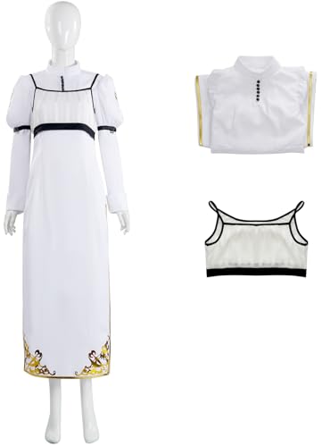 Hallojojo Kyrie Kostüm Damen Fasching Cosplay Game Kyrie Outfit Trägerhemd und Cheongsam für Fancy Dress Up Halloween Karneval Party Geburtstag Maskerade Anime Verkleidung, Weiß von Hallojojo