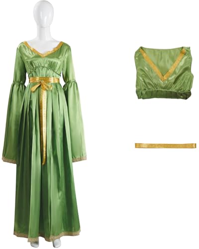 Hallojojo Leia Kostüm Damen Fasching Cosplay Planet Krieg Princess Leia Mittelalter Vintage Grün Kleid und Gürtel Set für Fancy Dress Up Halloween Karneval Party Geburtstag Maskerade Verkleidung Hallojojo Leia Kostüm Damen Fasching Cosplay Planet Krieg Princess Leia Mittelalter Vintage Grün Kleid und Gürtel Set für Fancy Dress Up Halloween Karneval Party Geburtstag Maskerade Verkleidung von Hallojojo