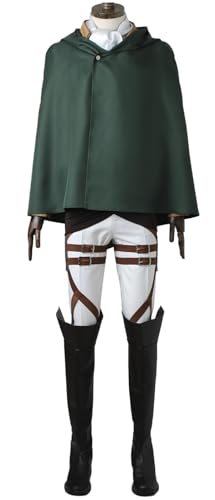 Hallojojo Levi Ackerman Kostüm Herren Cosplay Anime ATO Scout Regiment Rivaille Ackerman Komplette Kampfuniform Set für Erwachsene Dress Up Halloween Karneval Party Geburtstag Maskenball Verkleidung Hallojojo Levi Ackerman Kostüm Herren Cosplay Anime ATO Scout Regiment Rivaille Ackerman Komplette Kampfuniform Set für Erwachsene Dress Up Halloween Karneval Party Geburtstag Maskenball Verkleidung von Hallojojo