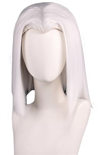 Hallojojo Lute Cosplay Perücken Damen 40CM Weiß Schulterlang Glatthaar Perücke Verkleidung Hölle Hotel Dämon Lute Kostümperücke Halloween Karneval Party Maskenball Zubehör Wig Hallojojo Lute Cosplay Perücken Damen 40CM Weiß Schulterlang Glatthaar Perücke Verkleidung Hölle Hotel Dämon Lute Kostümperücke Halloween Karneval Party Maskenball Zubehör Wig von Hallojojo