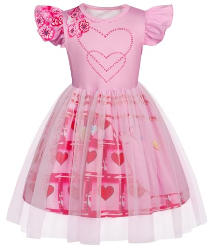 Hallojojo Mädchen Bridget Kostüm Fasching Cosplay Rise of Red Bridget Tüll Rosa Print Kleid und Perücke für Halloween Weihnachten Karneval Party Geburtstag Maskenball Festkleid Verkleidung Hallojojo Mädchen Bridget Kostüm Fasching Cosplay Rise of Red Bridget Tüll Rosa Print Kleid und Perücke für Halloween Weihnachten Karneval Party Geburtstag Maskenball Festkleid Verkleidung von Hallojojo