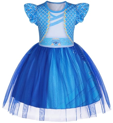 Hallojojo Mädchen Chloe Kostüm Fasching Cosplay Rise of Red Chloe Blau Tüll Print Kleid und Perücke für Halloween Weihnachten Karneval Party Geburtstag Maskenball Festkleid Verkleidung Hallojojo Mädchen Chloe Kostüm Fasching Cosplay Rise of Red Chloe Blau Tüll Print Kleid und Perücke für Halloween Weihnachten Karneval Party Geburtstag Maskenball Festkleid Verkleidung von Hallojojo