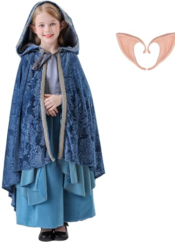 Hallojojo Mädchen Galadriel Kostüm Fasching Cosplay Elf Königin Galadriel Mittelalter Vintage Kleid und Kapuzenumhang für Fancy Dress Up Halloween Karneval Party Geburtstag Maskerade Verkleidung Hallojojo Mädchen Galadriel Kostüm Fasching Cosplay Elf Königin Galadriel Mittelalter Vintage Kleid und Kapuzenumhang für Fancy Dress Up Halloween Karneval Party Geburtstag Maskerade Verkleidung von Hallojojo