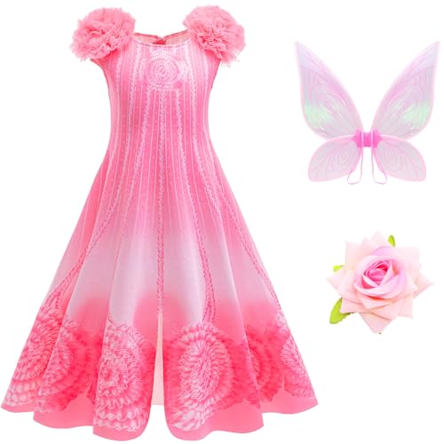 Hallojojo Mädchen Glinda Kostüm Fasching Cosplay Wicked Fee Glinda Rosa Blumen Ballkleid und Flügel Haarspange für Halloween Weihnachten Karneval Party Geburtstag Festkleid Verkleidung, 4-13 Jahre Hallojojo Mädchen Glinda Kostüm Fasching Cosplay Wicked Fee Glinda Rosa Blumen Ballkleid und Flügel Haarspange für Halloween Weihnachten Karneval Party Geburtstag Festkleid Verkleidung, 4-13 Jahre von Hallojojo