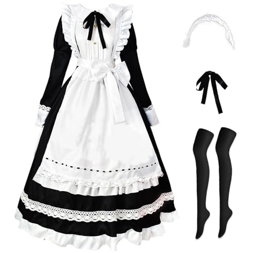 Hallojojo Maid Dress Anime Maid Kleid Tradition Britisches Dienstmädchen Kostüm Niedliche Lolita Kleid Halloween Karneval Party Cosplay Maid Kostüm Lang Hallojojo Maid Dress Anime Maid Kleid Tradition Britisches Dienstmädchen Kostüm Niedliche Lolita Kleid Halloween Karneval Party Cosplay Maid Kostüm Lang von Hallojojo