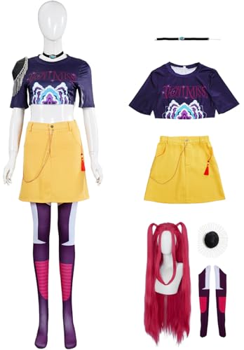 Hallojojo Mira Kostüm Damen Cosplay KPop Exorzist Girlgroup Mira Uniform Set Top Rock Strümpfe Halskette Zubehör und Perücke für Dress Up Halloween Karneval Party Geburtstag Maskenball Verkleidung Hallojojo Mira Kostüm Damen Cosplay KPop Exorzist Girlgroup Mira Uniform Set Top Rock Strümpfe Halskette Zubehör und Perücke für Dress Up Halloween Karneval Party Geburtstag Maskenball Verkleidung von Hallojojo
